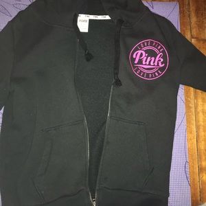 Pink brand black full zip